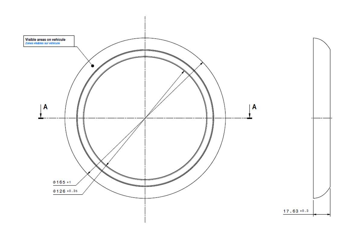 Rivestimento del fanale posteriore LCR19 - Anello cromato